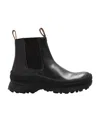 Jil Sander Boston Leather Ankle Boots With Vibram Sole In Black