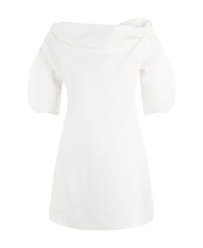 Jil Sander Ruched-detail Short Dress In White