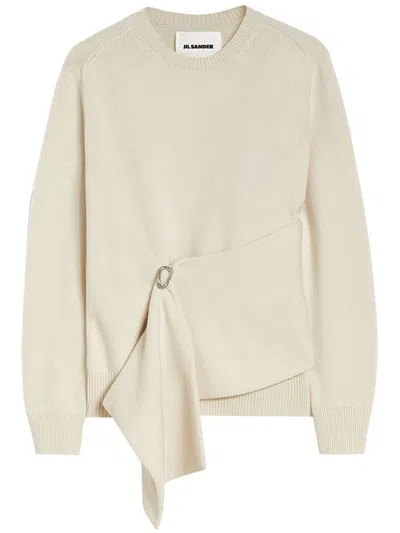 Jil Sander Ruched-detailing Jumper In Neutrals