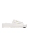 Jil Sander Gathered Calfskin Sandals With Design In White