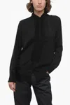 Jil Sander Ruffle Detail Fluid Viscose Shirt In Black