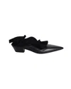 Jil Sander Ruffle-detail Pointed-toe Pumps In Black Calfskin Leather In Black