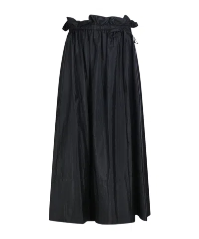 Jil Sander Ruffle Detailed Skirt In Black