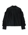 Jil Sander Ruffle-detailing Crew-neck Sweatshirt In Black