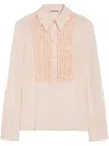 Jil Sander Ruffle-trim Shirt In 粉色