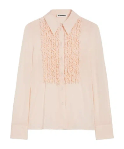 JIL SANDER JIL SANDER LONG SLEEVED RUFFLE SHIRT