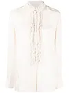 Jil Sander Ruffle-trim Blouse In 中性色
