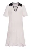 Jil Sander Ruffle-trimmed Silk Chiffon Mini Dress In White