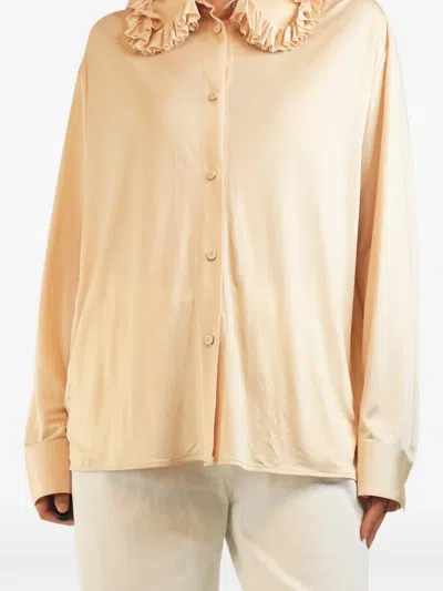Pre-owned Jil Sander Ruffle-collar Shirt In Orange