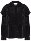 Jil Sander Ruffled Button-up Blouse In Black