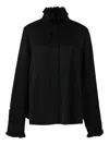 Jil Sander Ruffled Collar Blouse In Black