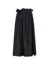 Jil Sander Ruffled Drawstring Midi Skirt In Black
