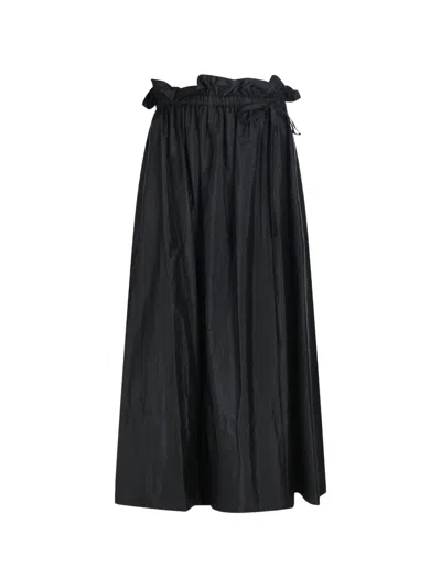 JIL SANDER RUFFLED DRAWSTRING MIDI SKIRT