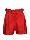 Jil Sander Ruffled Drawstring Shorts In Red