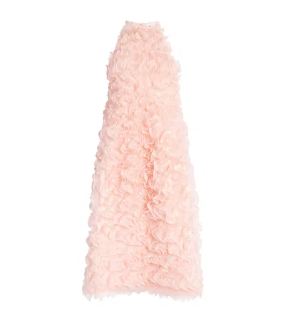 Jil Sander Ruffled Halterneck Mini Dress In Pink