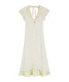 Jil Sander Silk Georgette Ruching Dress In Piuma