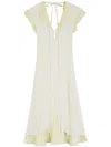 Jil Sander Silk Georgette Ruching Dress In White