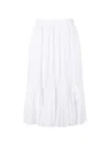 Jil Sander Ruffled Skirt In White