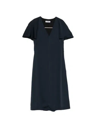 Jil Sander Sablé Envers Dress In Blue