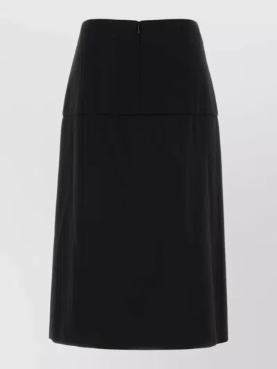 Jil Sander Sable Skirt High Waist Knee Length In Black