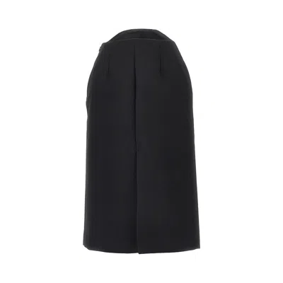 Jil Sander Sablé Wool Midi Skirt In Blue