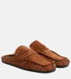 Jil Sander Sabot Suede Mules In Brown