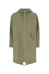 Jil Sander Sage Green Cotton Parka In 317