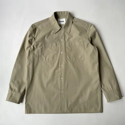 Pre-owned Jil Sander Sage Green Cotton Utility Shirt