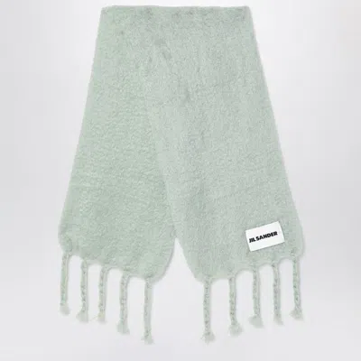 Jil Sander Sage Green Mohair Blend Scarf