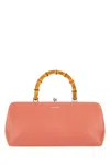 Jil Sander Salmon Leather Small Goji Bamboo Handbag