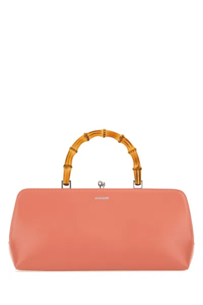Jil Sander Salmon Leather Small Goji Bamboo Handbag In Animal Print