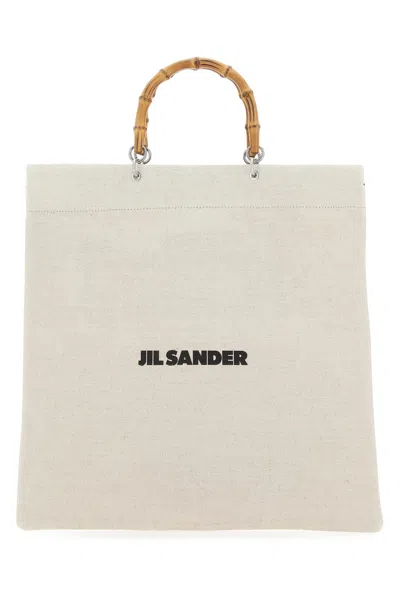 Jil Sander Sand Canvas Handbag