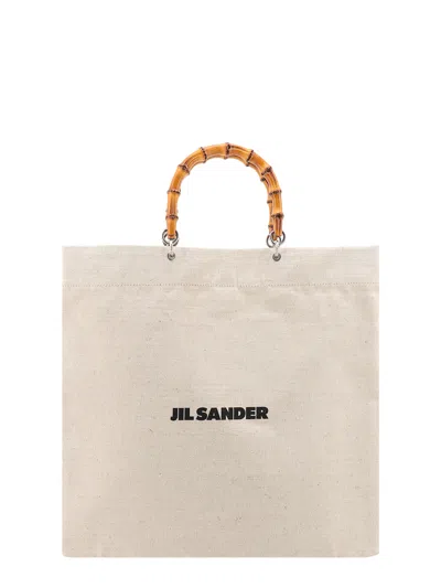 Jil Sander Sand Canvas Handbag In Beige