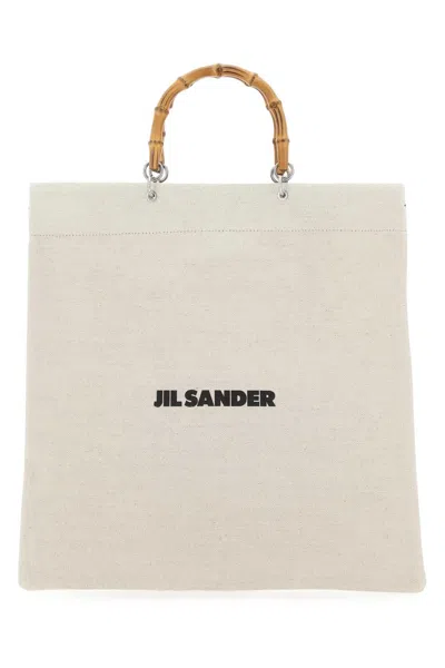 Jil Sander Sand Canvas Handbag In Neutral