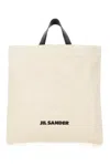 Jil Sander Canvas Tote Bag With Multiple Pockets And Leather Handles In 280
