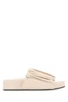 Jil Sander Sand Leather Slippers In Neutral