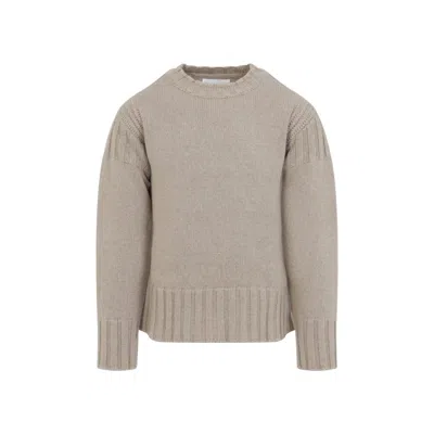 Jil Sander Sand Stone Cashmere Long Sleeves Cn Sweater In Brown