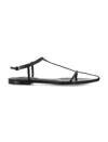 Jil Sander Leather Sandals Flat Sole Pointed Toe In Black