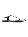 Jil Sander Leather Sandals Flat Sole Pointed Toe In Multi