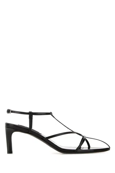 Jil Sander Black Leather Sandals
