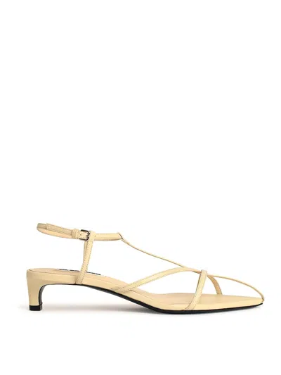 JIL SANDER IVORY LEATHER SANDALS