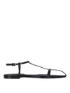 Jil Sander Black Sandals With Ankle Buckle Closure In Leather Woman In Black