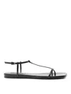 Jil Sander Black Sandals With Ankle Buckle Closure In Leather Woman In Black