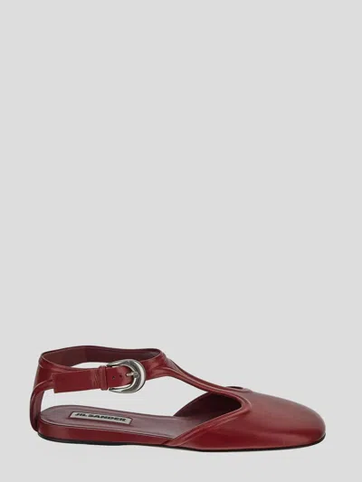 Jil Sander Sandals In Burgundy