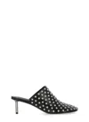 Jil Sander Black Mules With Low Heel And All-over Stud Embellishments In Leather Woman In Black