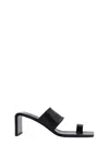 Jil Sander 50 Leather Ring-toe Sandals In Black
