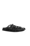 Jil Sander Mesh Leather Sandals In Black