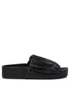 Jil Sander Black Leather Slide Sandals