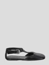 Jil Sander Leather Mary Jane Flats In Black