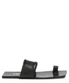 Jil Sander Square Open-toe Leather Sandals In Black